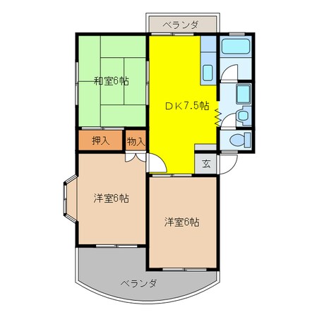 メゾンハラセの物件間取画像